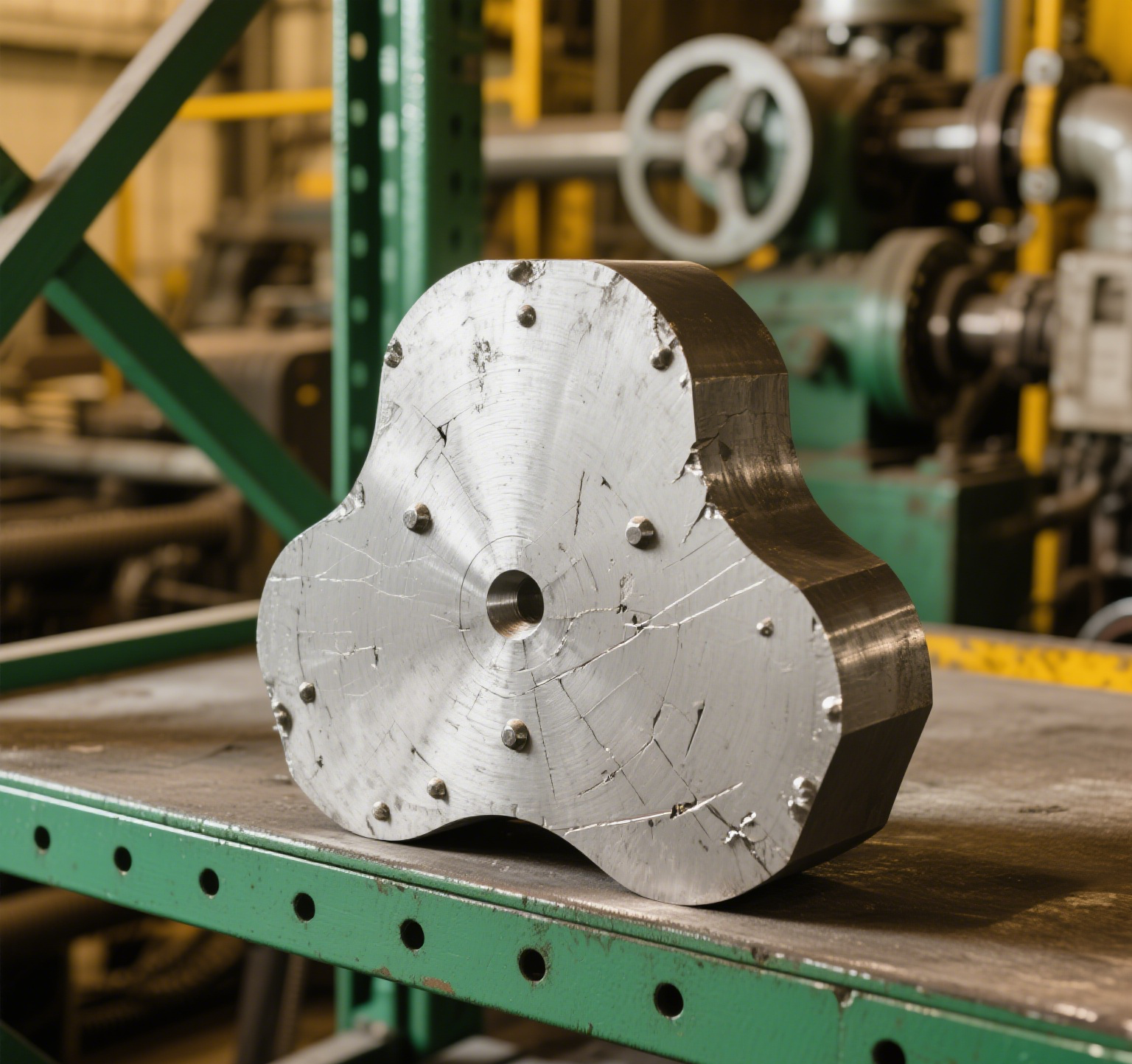 Metallischer Teil im industriellen Umfeld